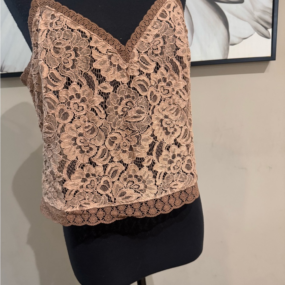 Anthropologie Floral Lace Camisole in Dusty Rose